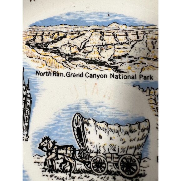 Vintage Utah Souvenir Plate With Grand Canyon & Landmarks - Picture 10 of 14